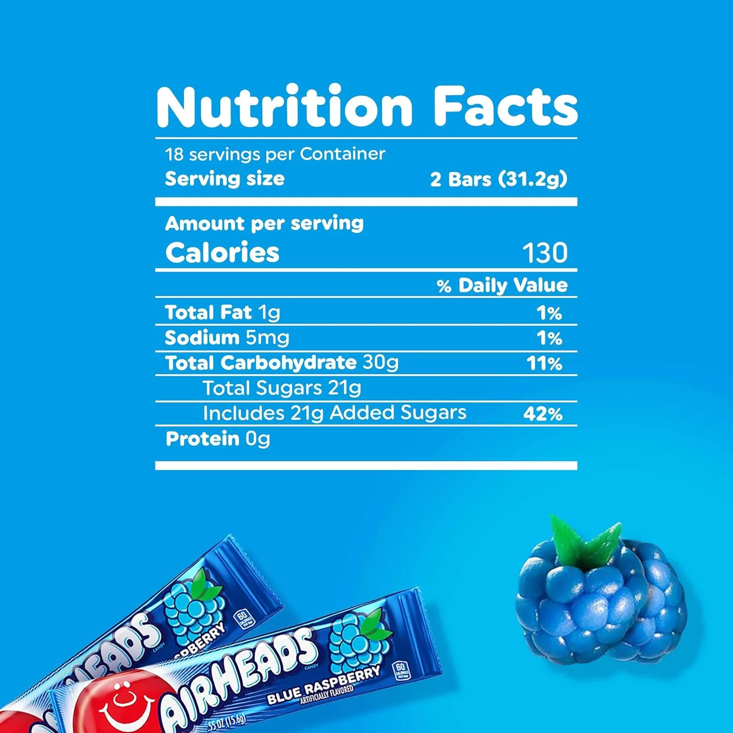 Airheads Blue Raspberry 0.55oz (16g) - Image 6