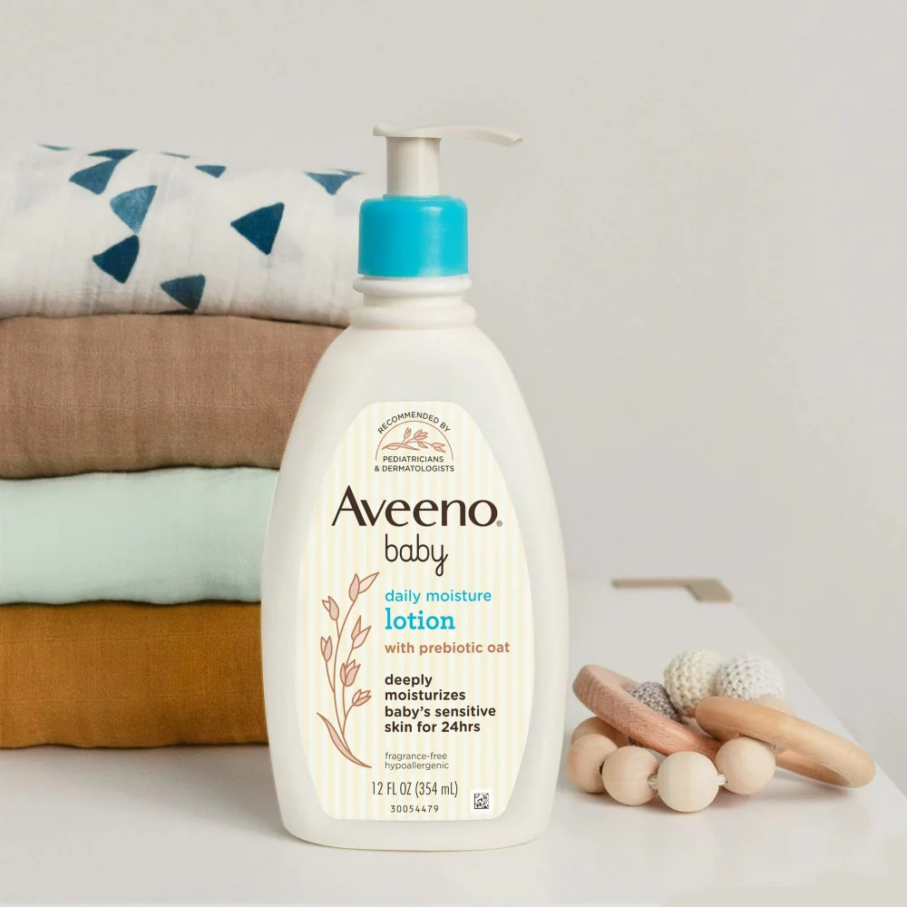 Aveeno Baby Daily Moisture Body Lotion for Sensitive Skin with Natural Colloidal Oatmeal (18oz) 532ml - Image 3