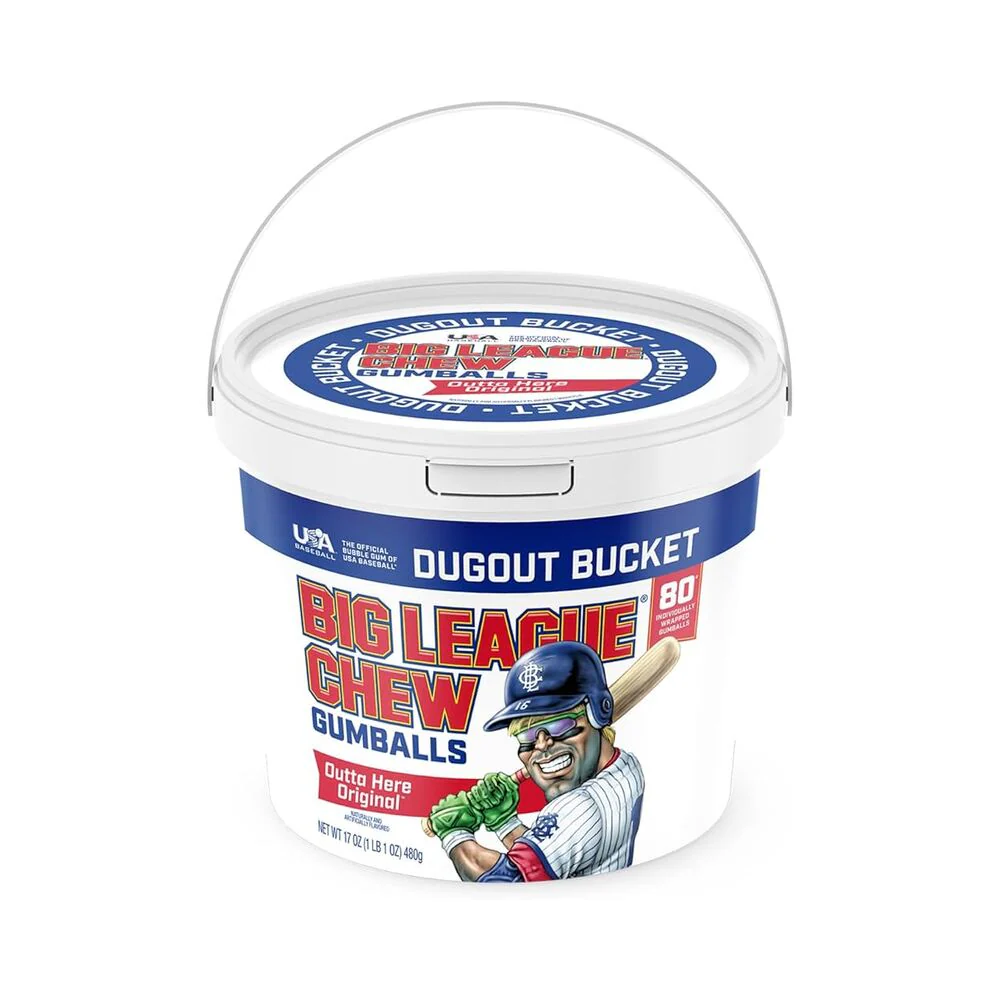 Big League Chew Bubble Gumballs Bucket 80 Pieces