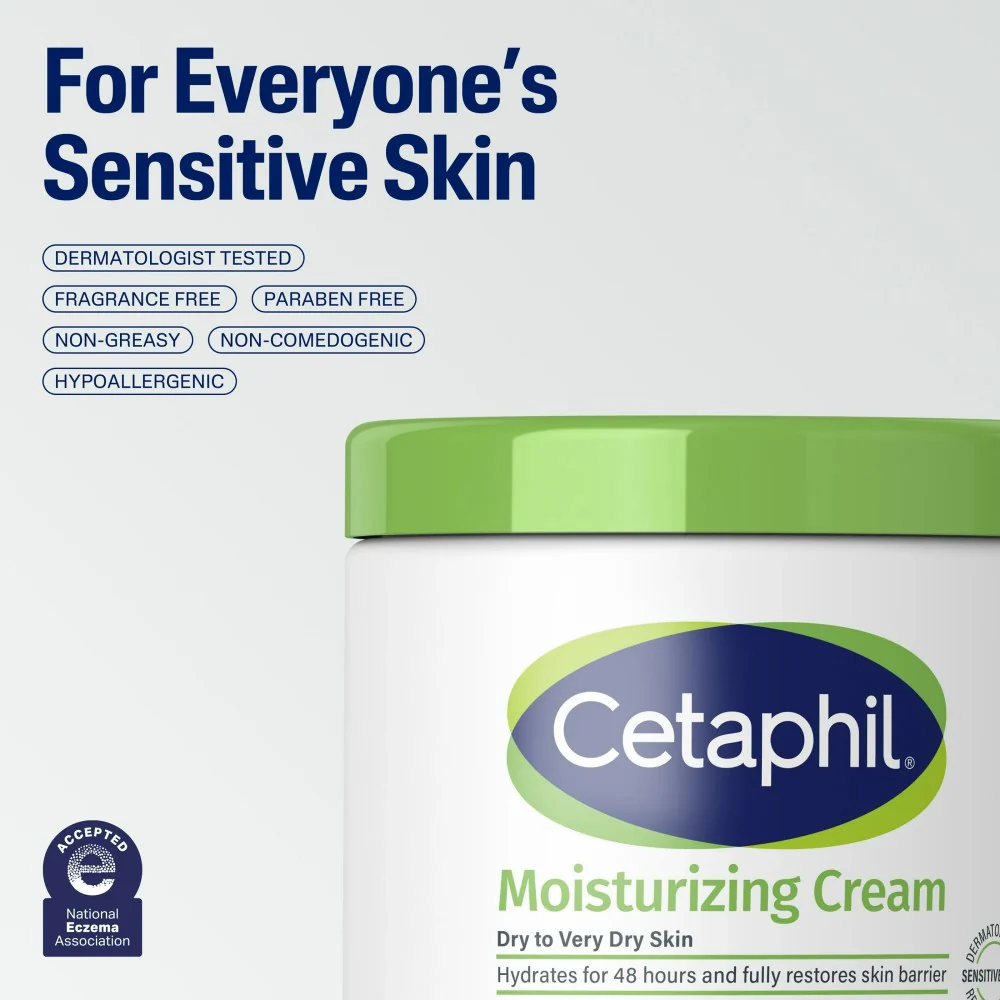 Cetaphil Moisturizing Cream Very Dry/Sensitive Unscented 16oz - Image 3