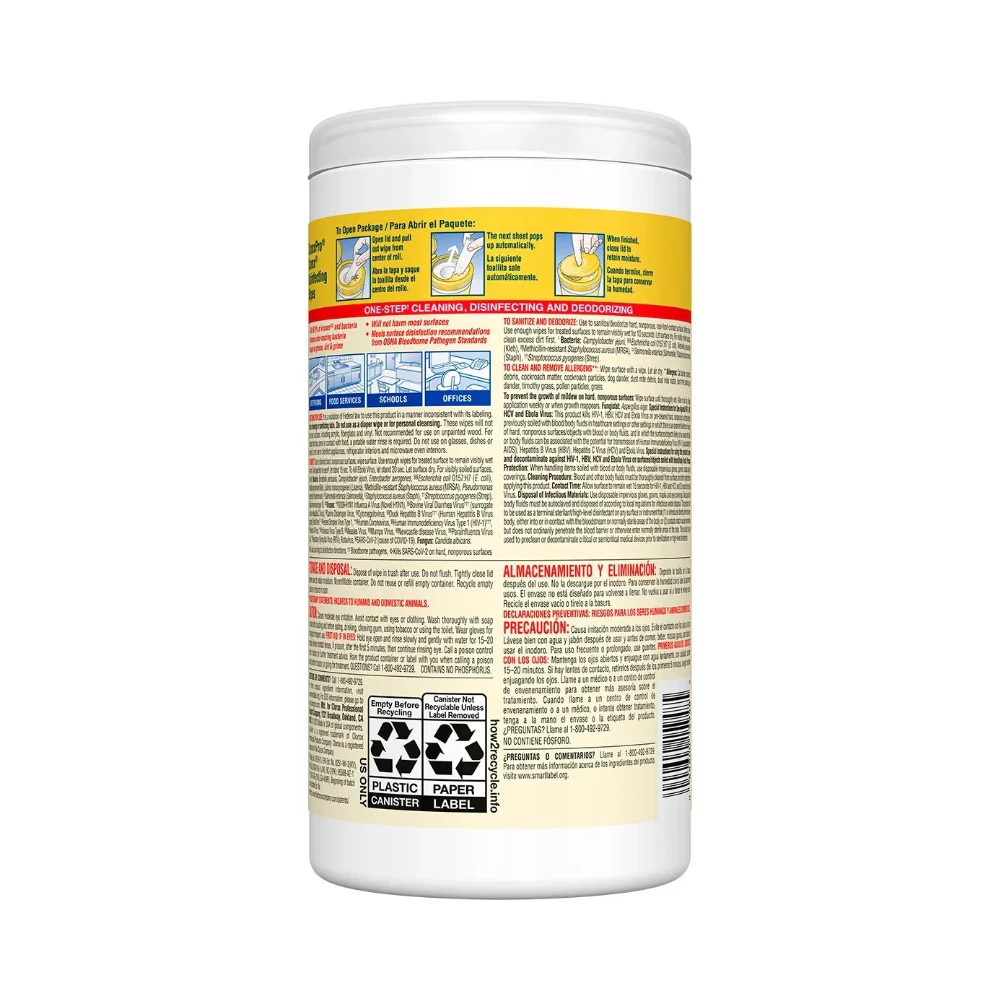 CloroxPro 75 Disinfecting Wipes - Lemon Fresh - Bleach Free - Image 2