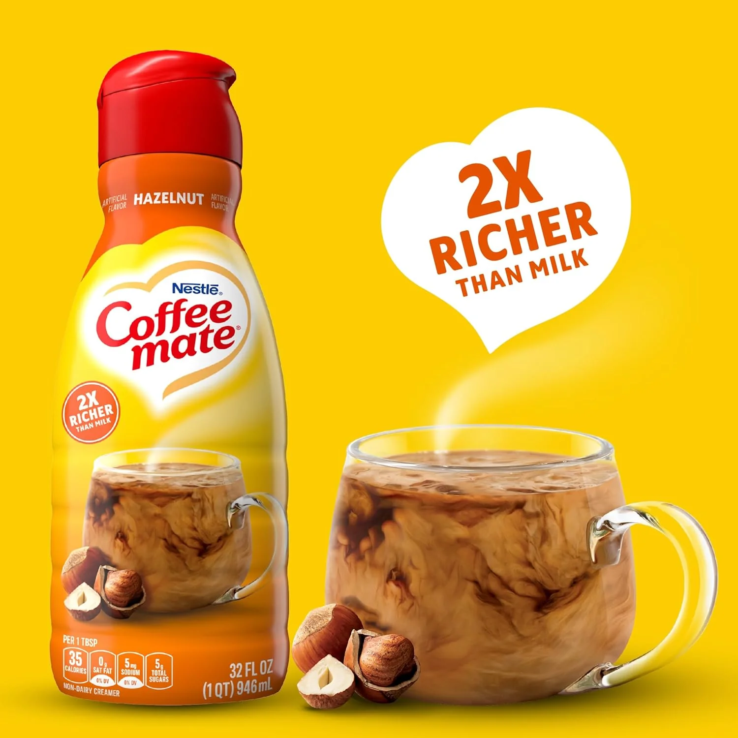 Coffee Mate Hazelnut Creamer 32oz (946ml) - Image 2