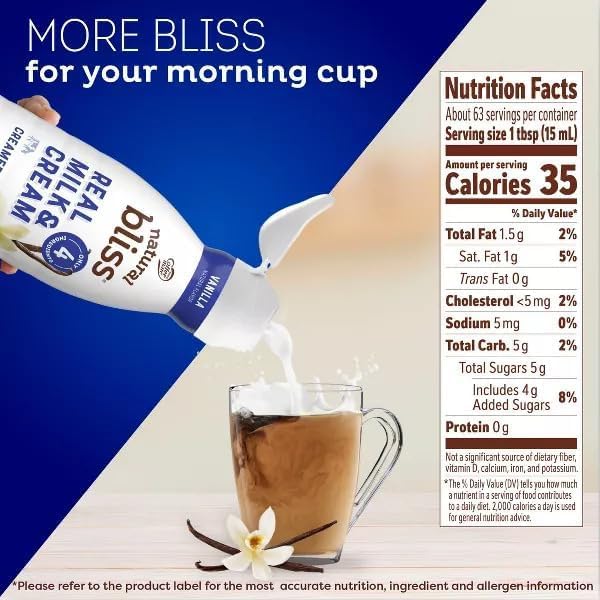 Coffee mate Natural Bliss Vanilla Creamer 32oz (946ml) - Image 3