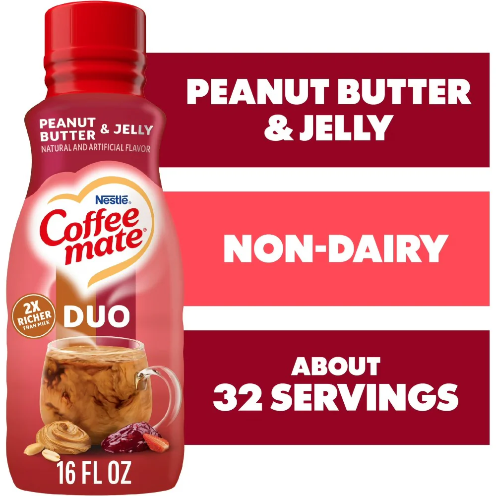 Coffee mate Peanut Butter and Jelly Duo Liquid Non-Dairy Coffee Creamer 16oz (473ml) - Image 2
