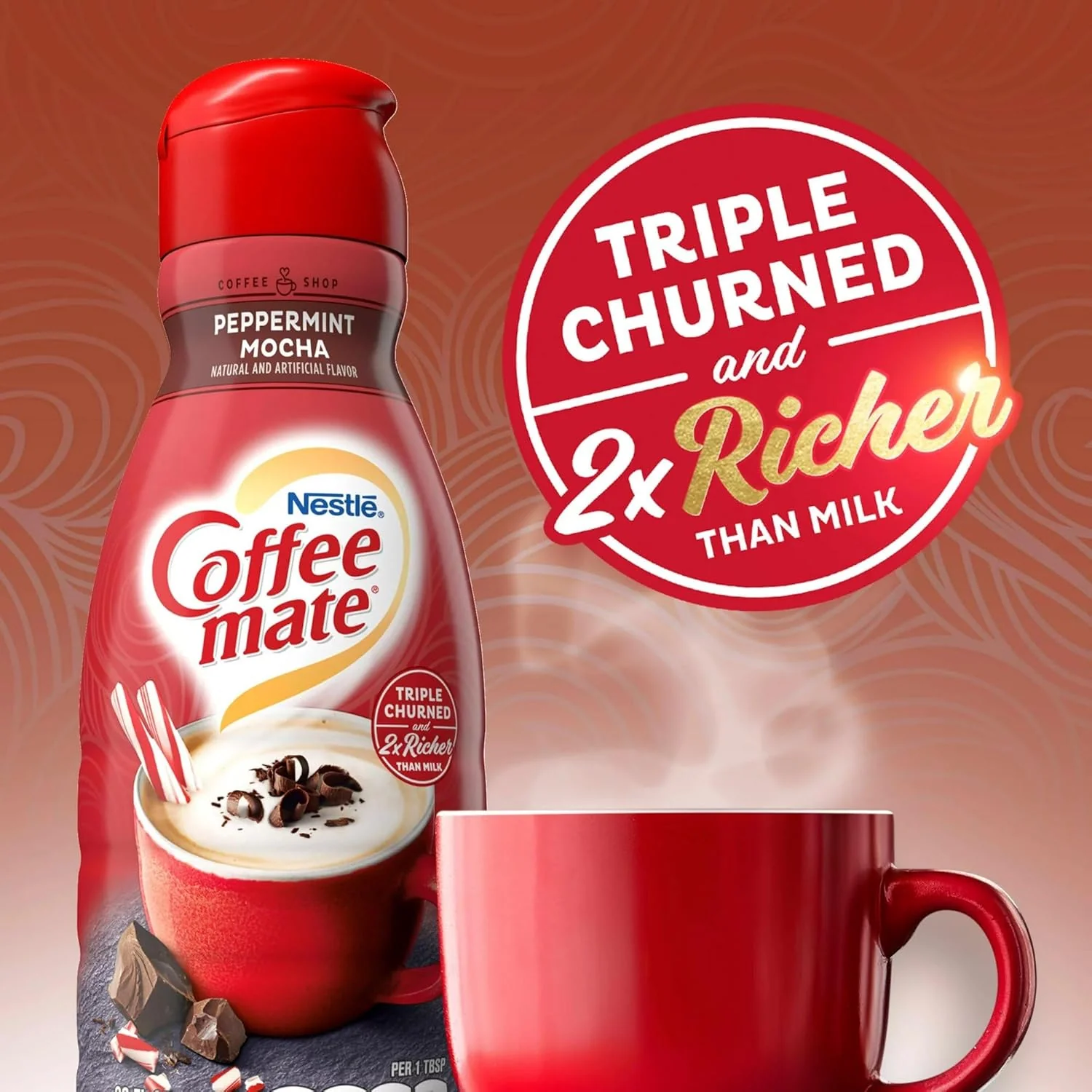 Coffee Mate Peppermint Mocha Creamer 32oz (946ml) - Image 3
