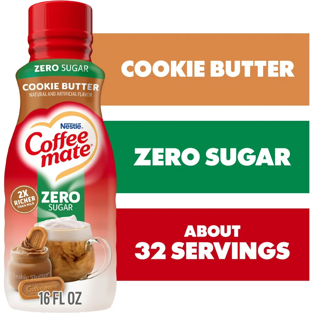 Coffee Mate Zero Sugar Cookie Butter Flavour Liquid Coffee Creamer 16oz (473ml) - Image 2