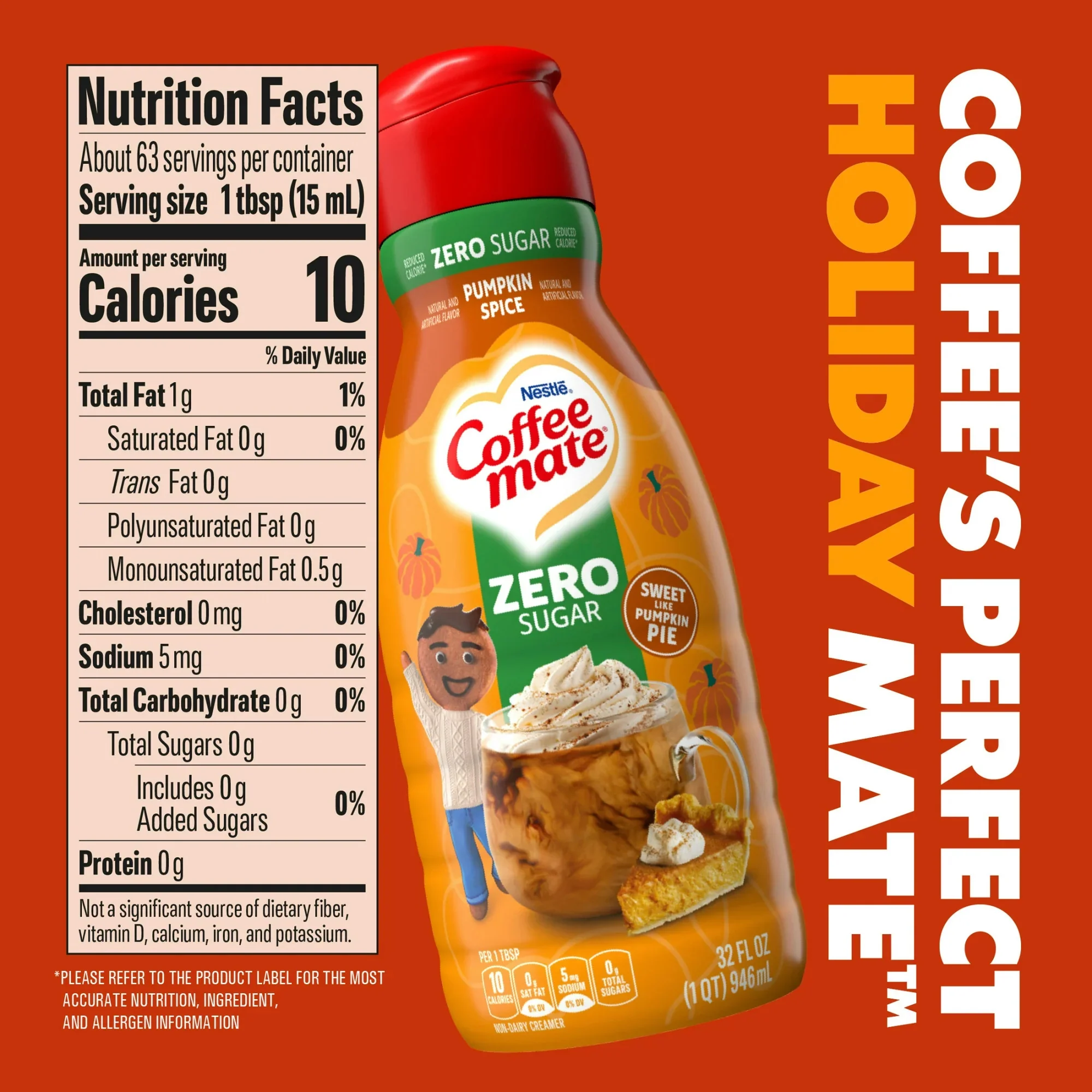 Coffee Mate Zero Sugar Pumpkin Spice 32oz (946ml) - Image 7