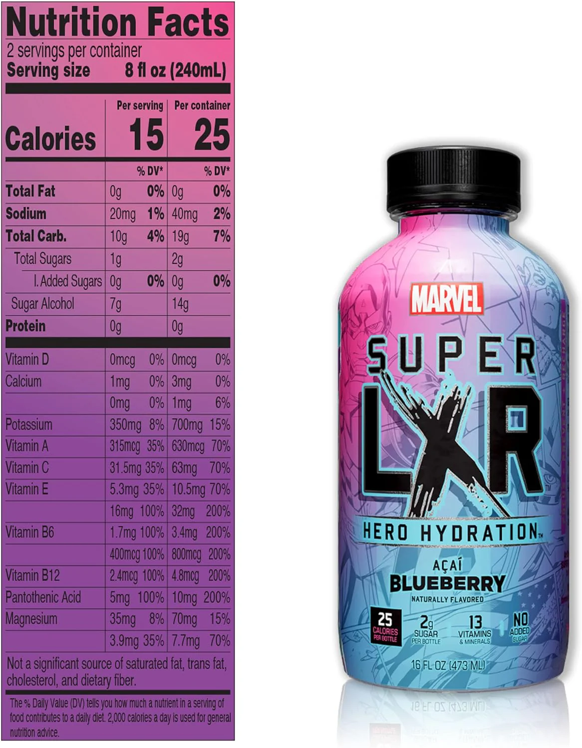 Arizona Marvel Hydration Acai Blueberry 473ml - Image 3