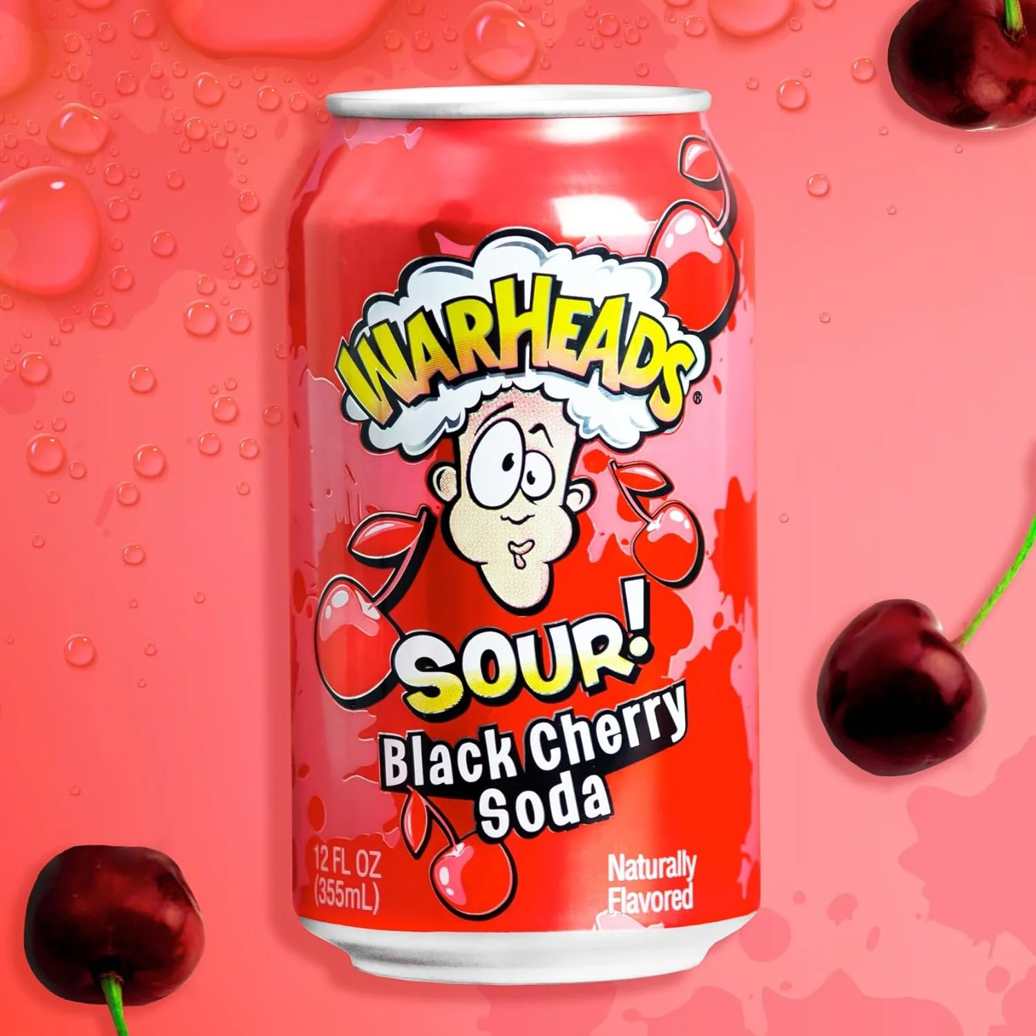 Warheads Black Cherry Sour Soda 12oz (355ml) - Image 3