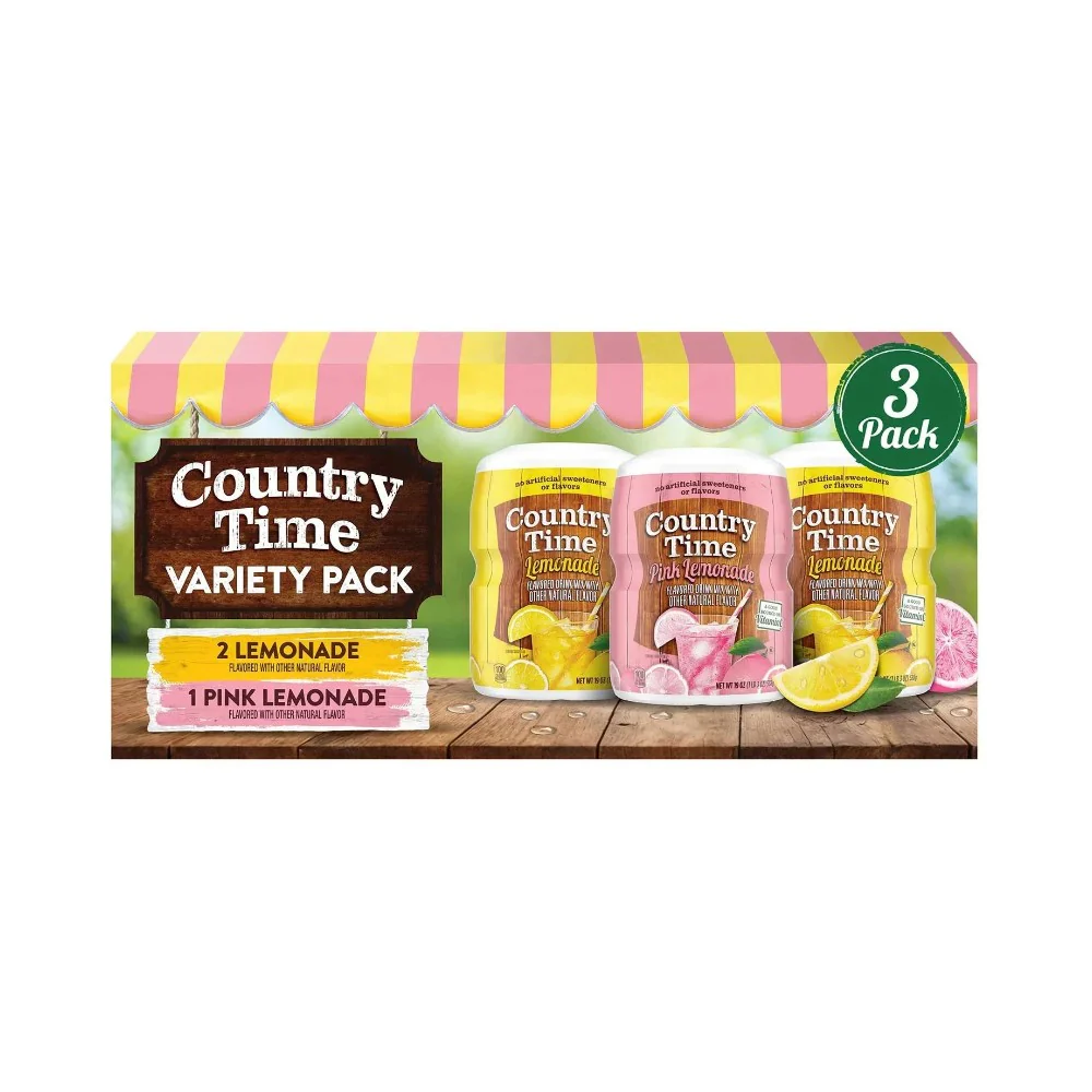 Country Time Drink Mix Variety Pack Lemonade and Pink Lemonade 538g (3 Pack) - Image 2