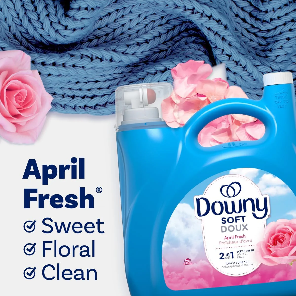 Downy Liquid Fabric Softener April Fresh 2in1 Soft & Fresh 190w 140oz (4.14L) - Image 5