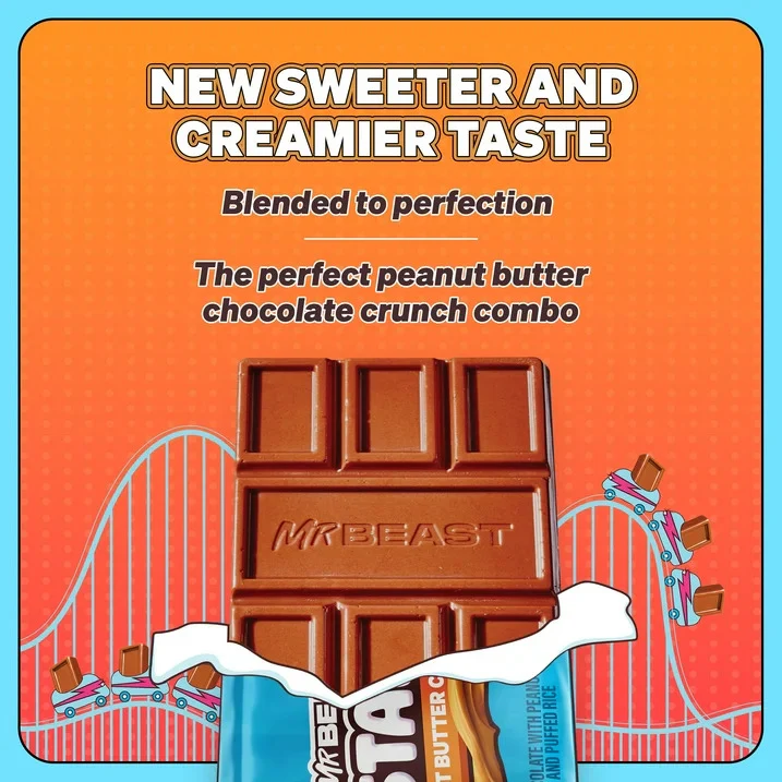 Feastbles Mr Beast Peanut Butter Chocolate Bar 35g - Image 3