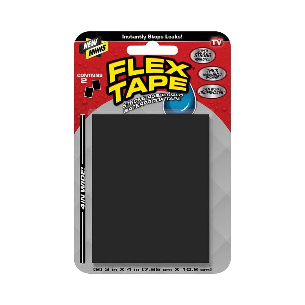 Flex Tape Mini Super Strong Waterproof Tape, Black 7.65cm x 10.2cm x 2