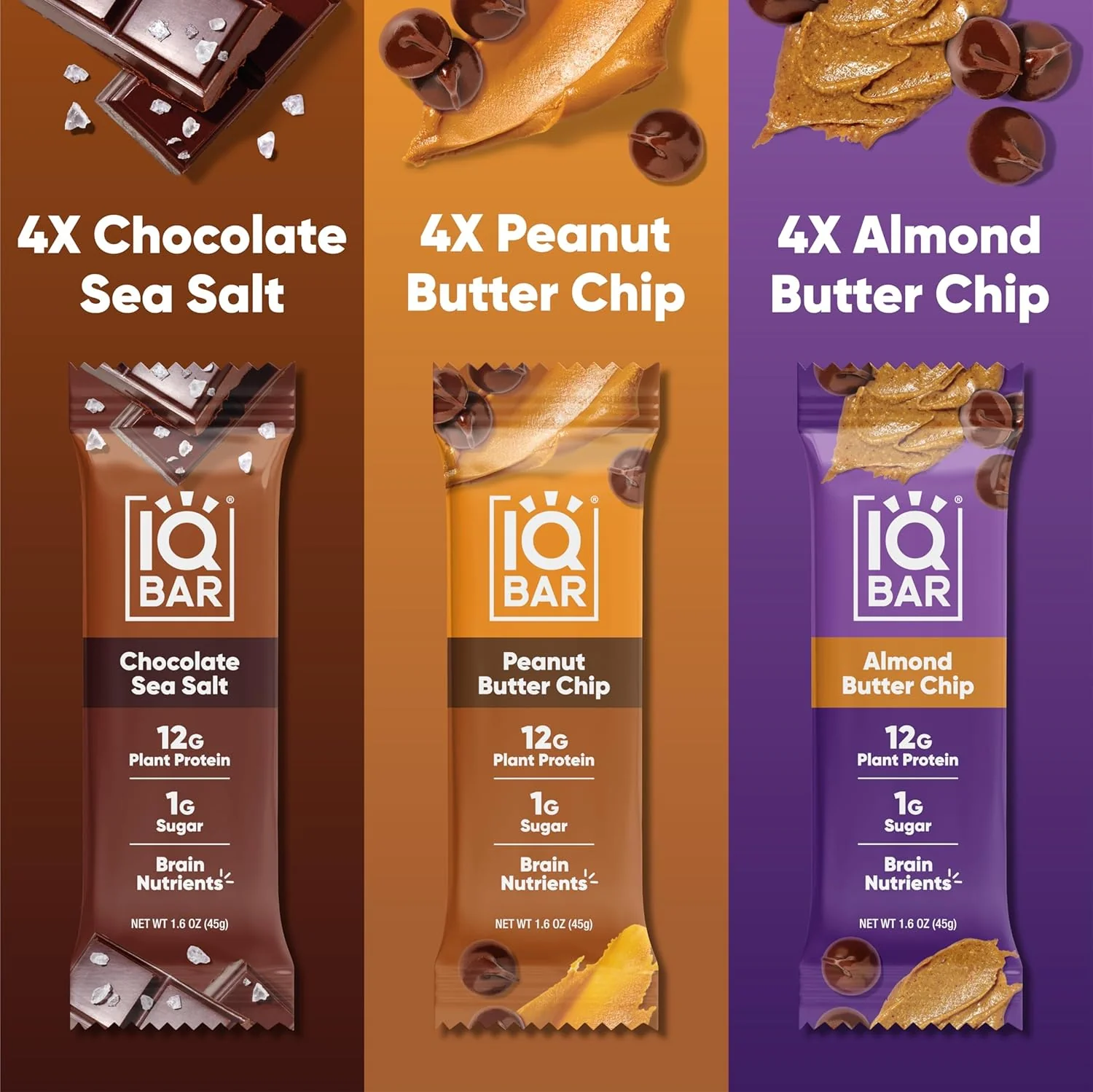 IQBAR Brain and Body Plant Protein Bars I Chocolate Lovers Variety Pack I Low Sugar Keto Energy Bar I 12g Protein - Image 2