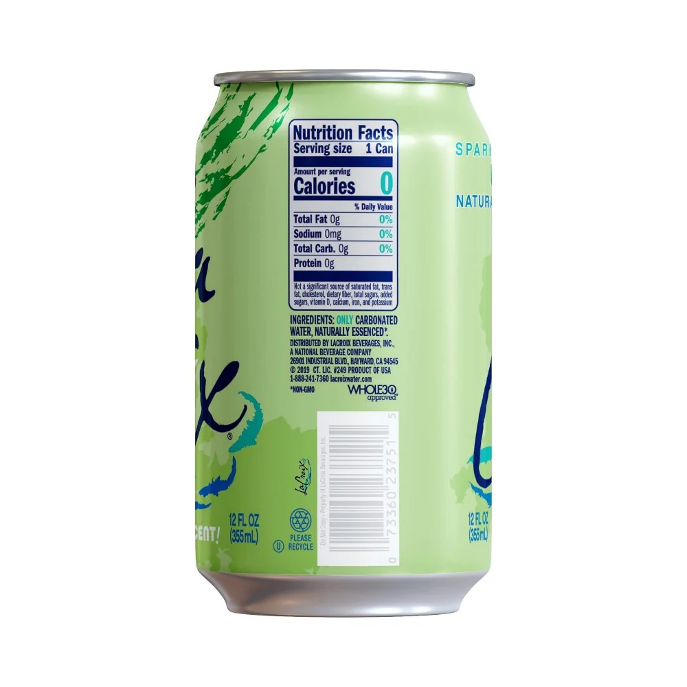 La Croix Sparkling Water Lime 355ml - Image 2