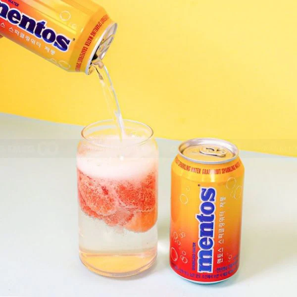 Mentos Grapefruit Flavoured Sparkling Water 355ml I Korea - Image 2
