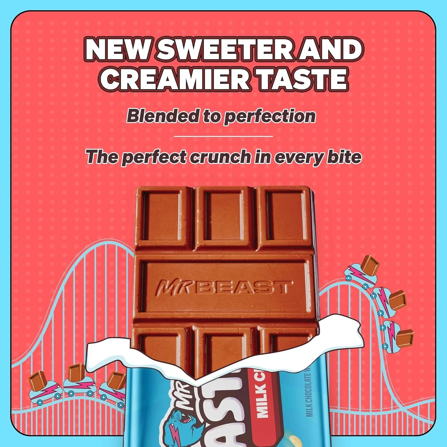 Mr Beast Feastables Variety Kit I Milk Crunch, Milk Chocolate & Peanut Butter I 1.24oz (35g) One of Each - Image 3