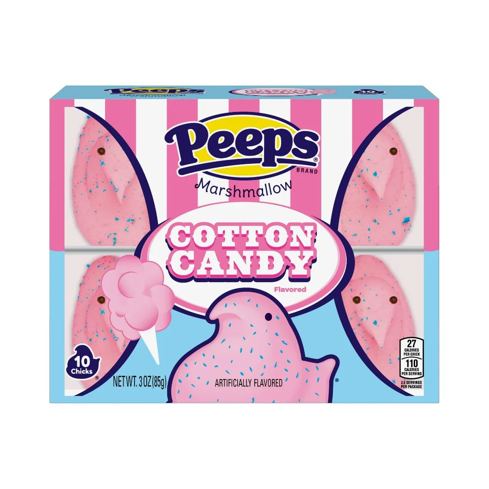 Peeps Easter Chicks Cotton Candy Marshmallow Candy 10ct 3oz (85g)