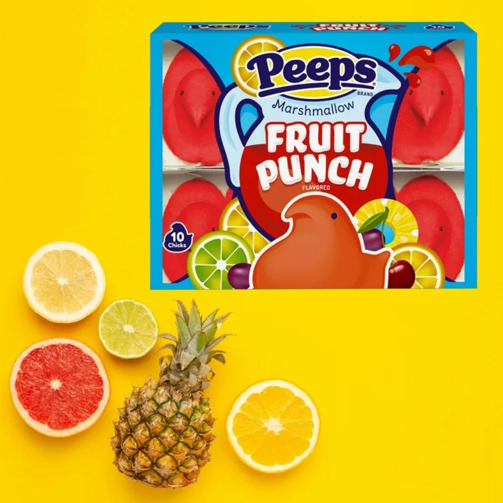Peeps Easter Chicks Fruit Punch Marshmallow 10 Count 3oz (85g) - Image 2