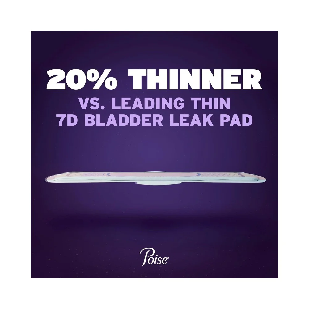 Poise Ultra-Thin with Wings Long Overnight Pad 20's - Image 5
