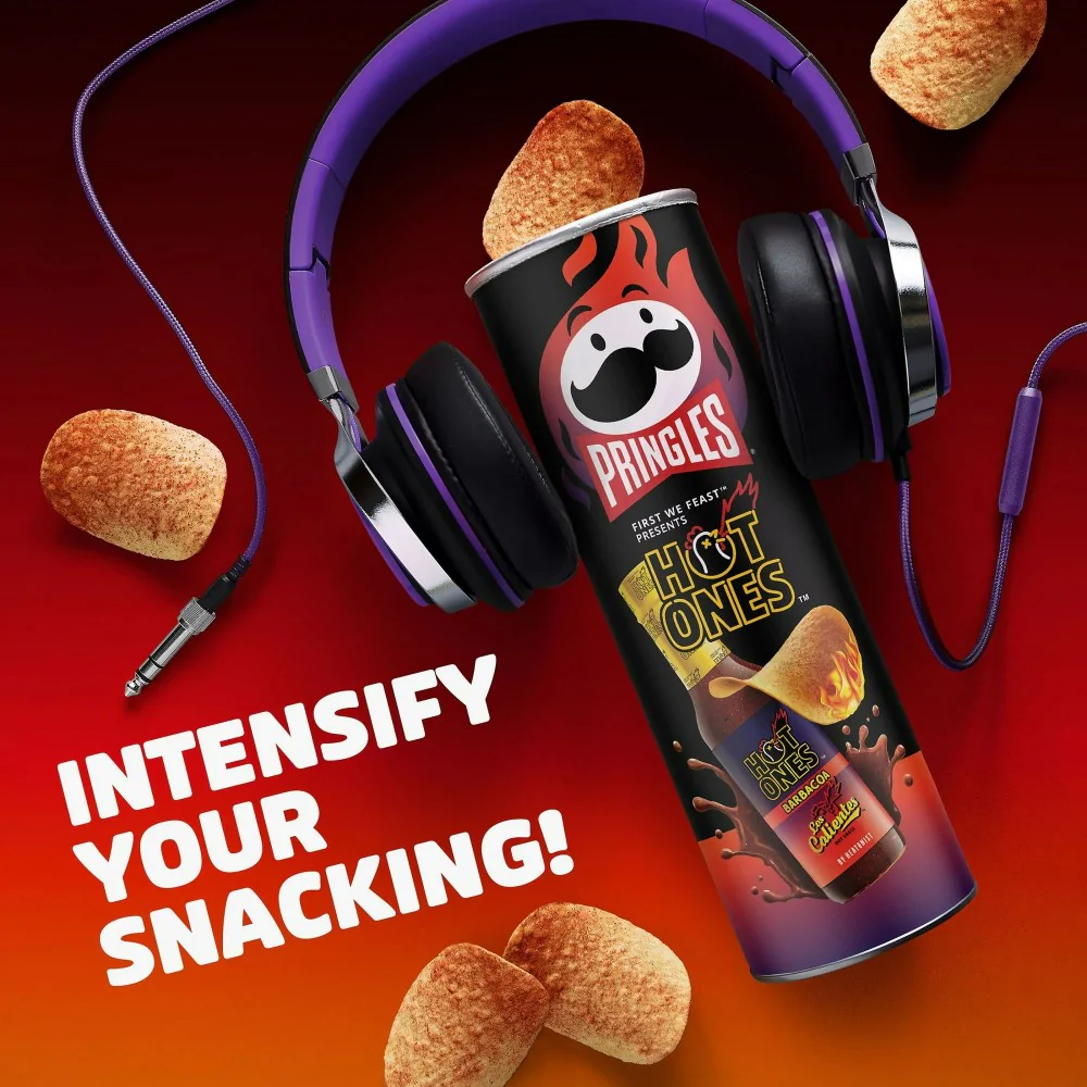 Pringles Hot Ones Los Calientes Barbacoa Potato Crisps Chips 5.5oz (156g) - Image 4