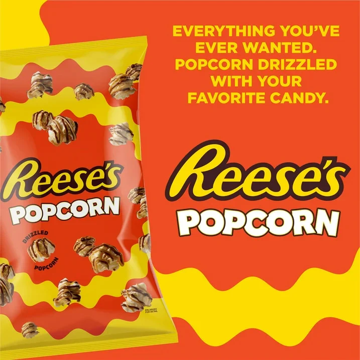 Reeses Peanut Butter Creme Drizzled Popcorn 2.25oz (64g) - Image 4
