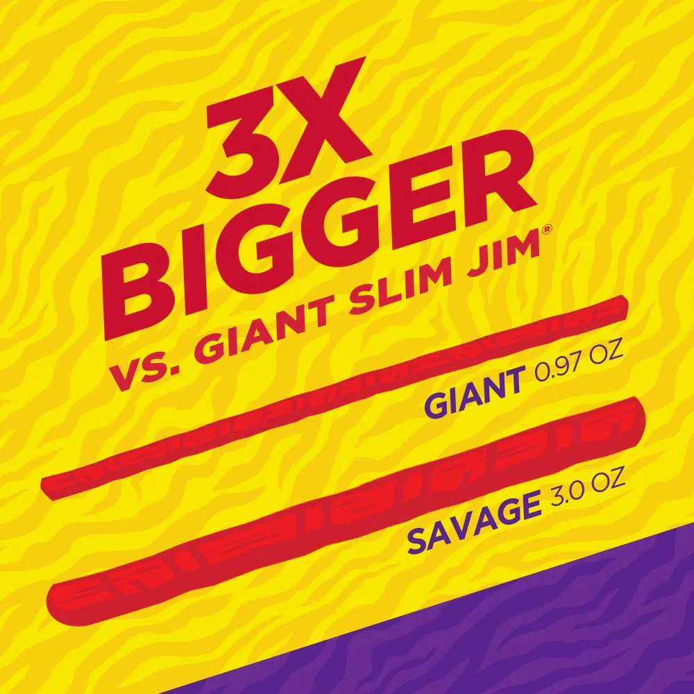 Slim Jim Savage Smoked Meat Sticks  Spicy Flavour - 3oz (85g) - Image 2