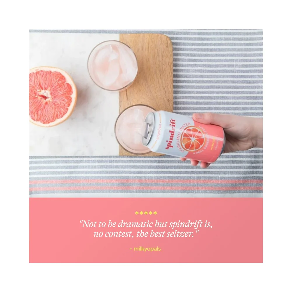 Spindrift Grapefruit Flavoured Sparkling Water 12oz (355ml) - Image 5