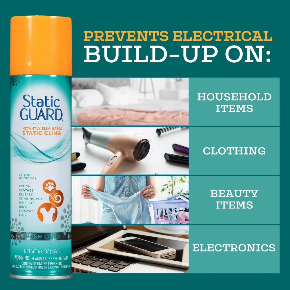 Static Guard Anti-Static Spray Fresh Linen 5.5oz (156g) - Image 3