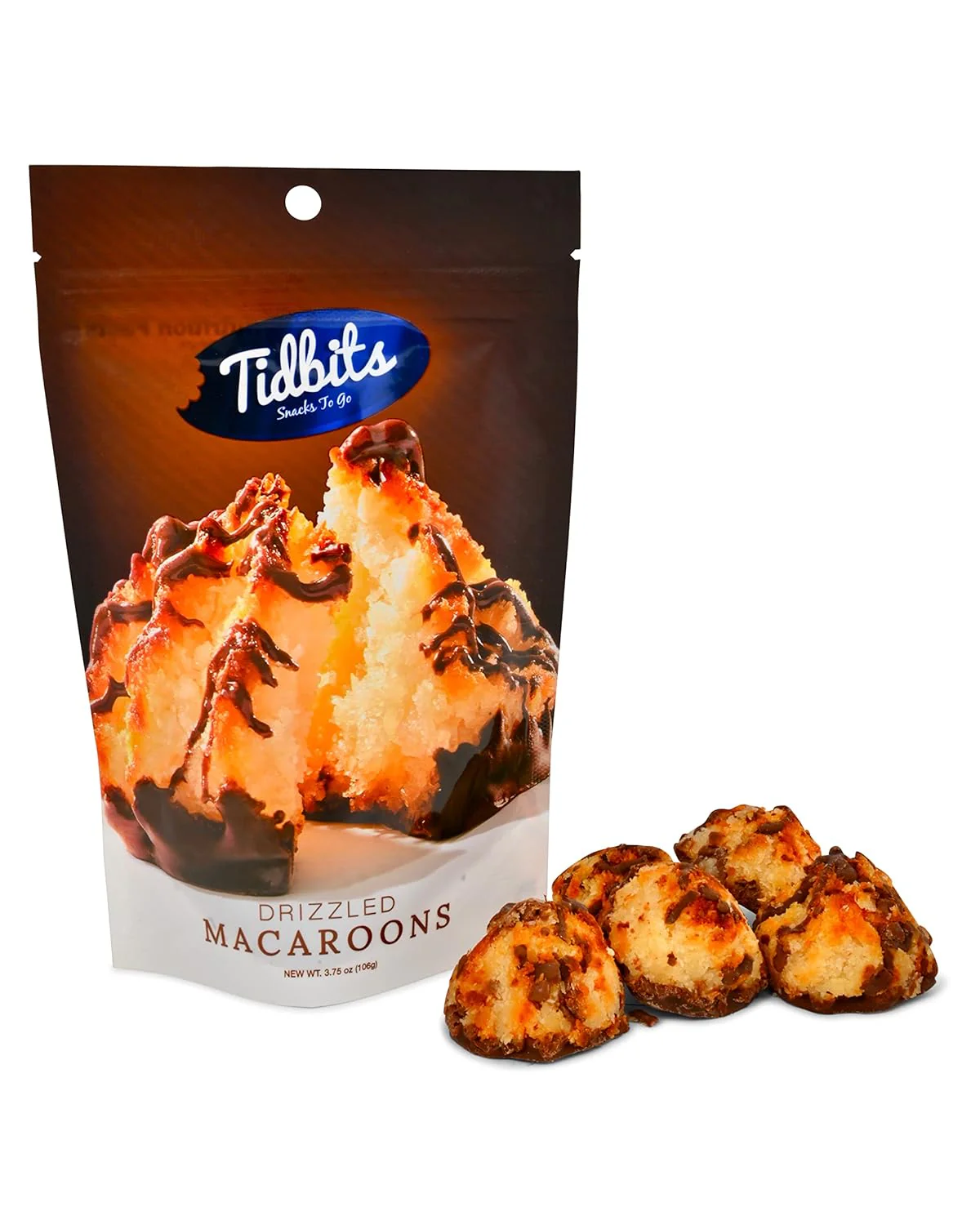 Tidbits Gluten Free Chocolate Drizzled Coconut Macaroon 6oz (170g) - Image 2