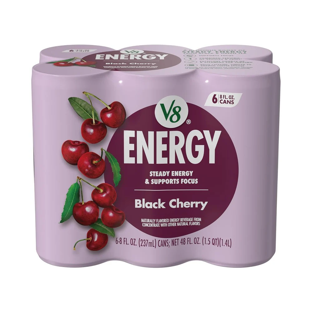 V8 Energy Black Cherry 8oz (237ml) - Image 2