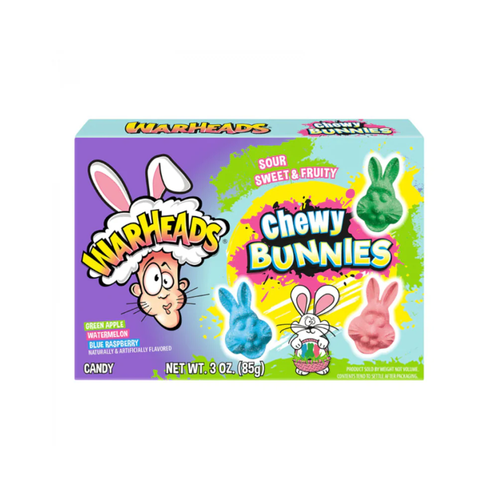 Warheads Easter Chewy Bunnies Candy Theater Box 3oz (85g)